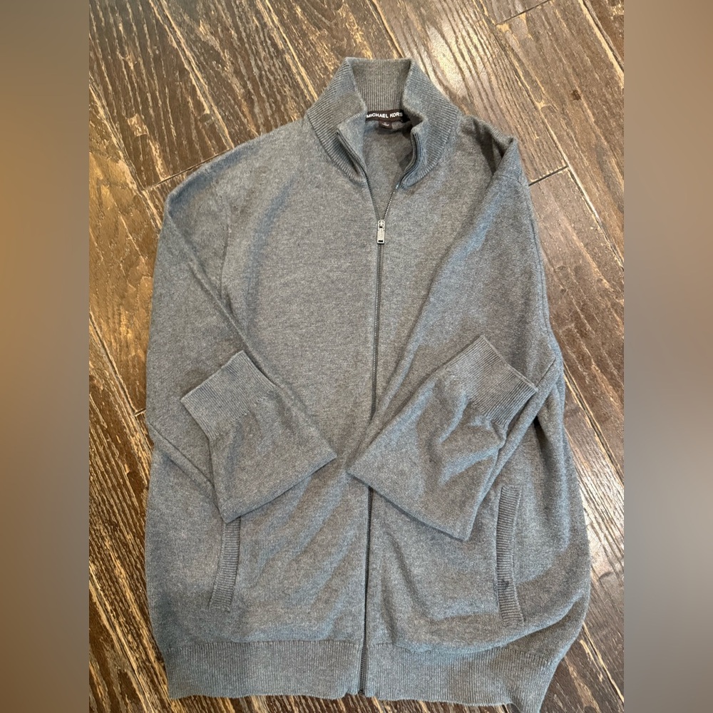 Michael Kors Men's Zip-Up Sweater in Gray